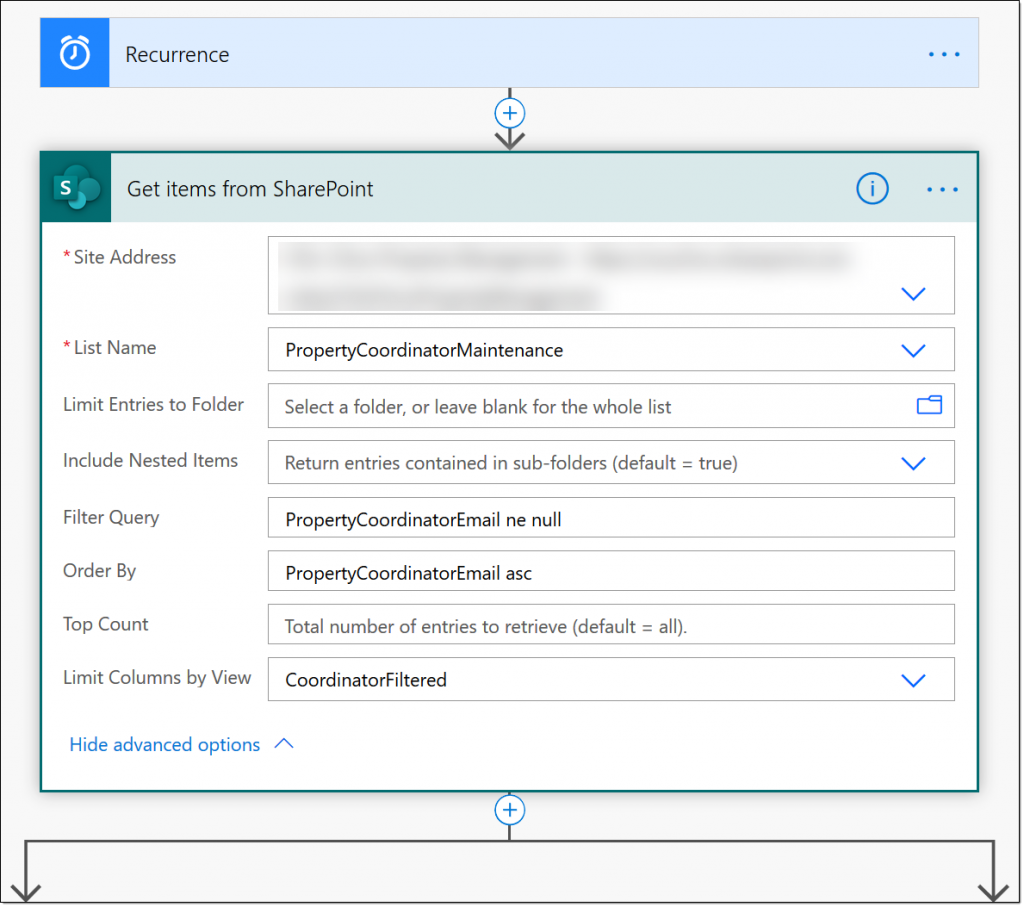 Get Items from SharePoint detail